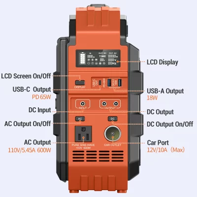 BROWEY C600 - Portable Power Station with Solar Panel