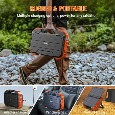 BROWEY C600 - Portable Power Station with Solar Panel